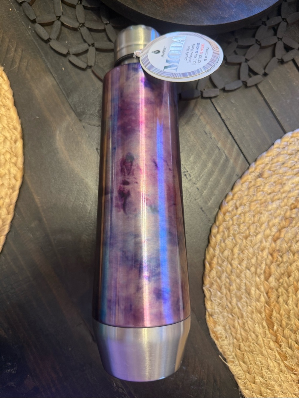 Moda Iridescent Purple-Blue Stainless Steel Water Bottle